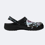 Ice Crystal Garland Death Moth Print Clogs