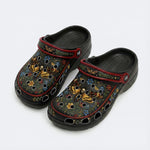 Death Moth Vintage Wreath Print Clogs