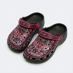 Psychedelic Mushroom & Moth Print Clogs