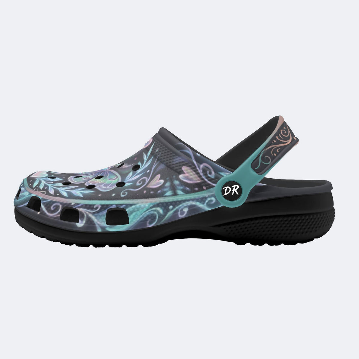 Aurora Moth Vintage Wreath Print Clogs