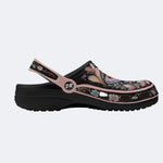 Dreamy Psychedelic Romantic Moth Print Fleece-Lined Clogs