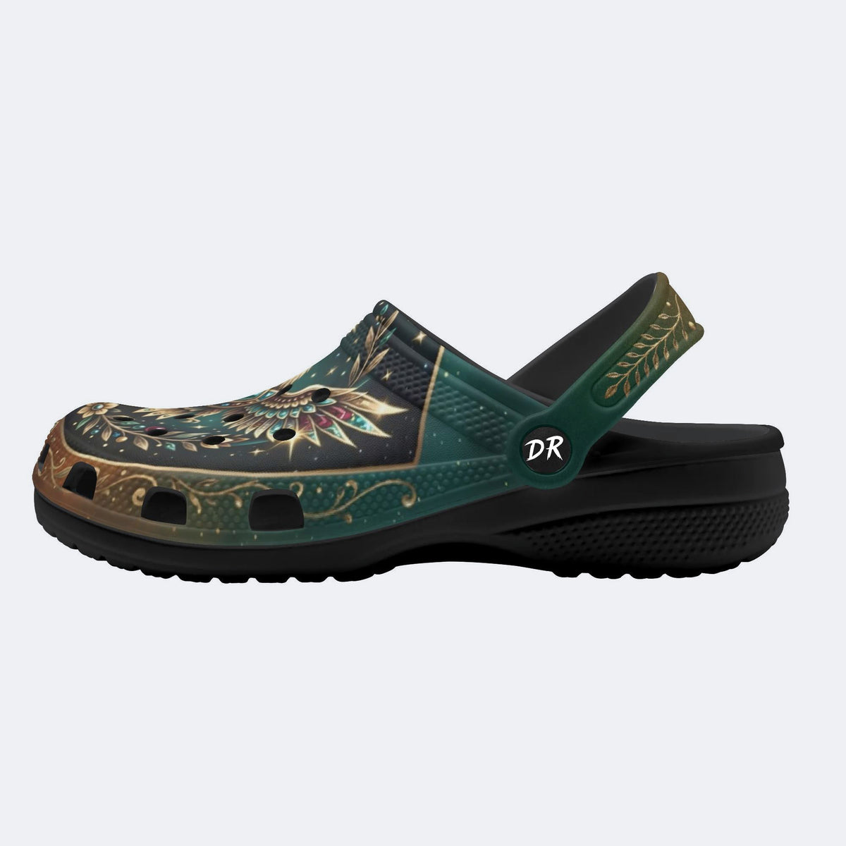 Jewel Eagle Vintage Wreath Print Clogs
