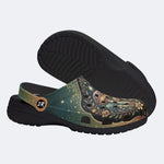 Jewel Mushroom Vintage Wreath Print Fleece-Lined Clogs