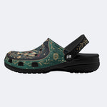 Jewel Moth Vintage Wreath Print Clogs