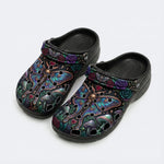 Mystery Moth Print Clogs