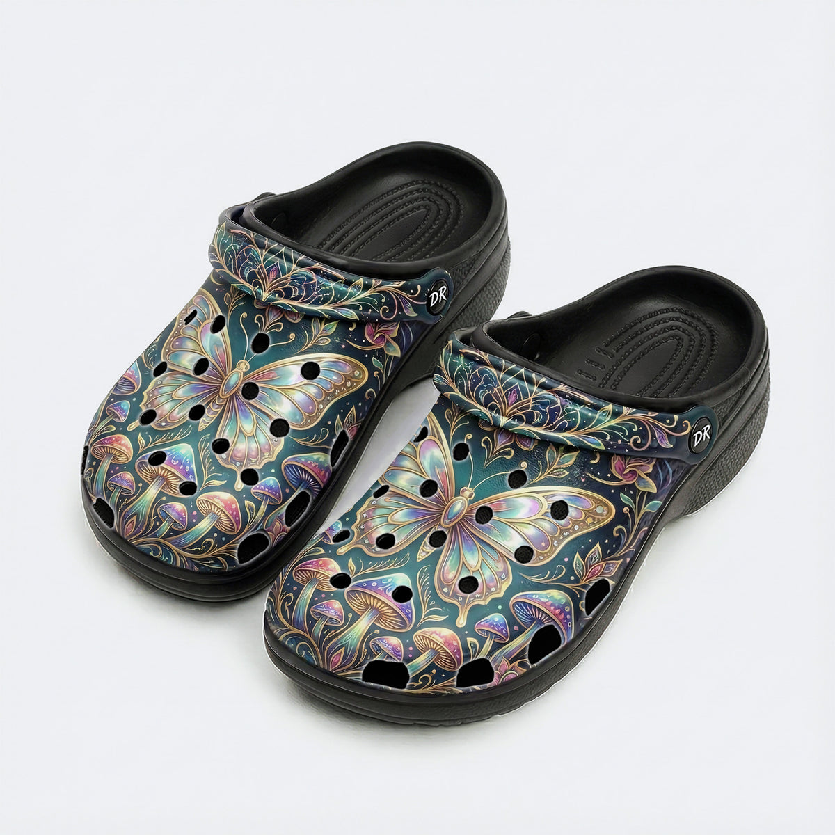 Colorful Butterfly Print Clogs