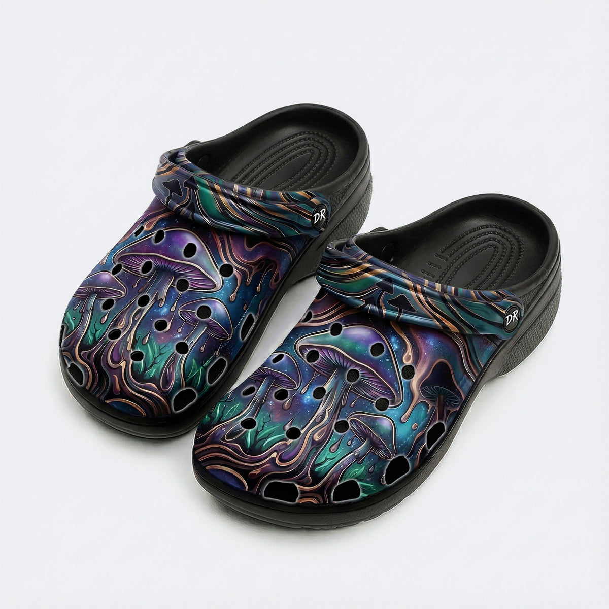Mushroom Ink Forest Print Clogs