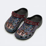 Vintage Mushroom Forest Moth Print Clogs