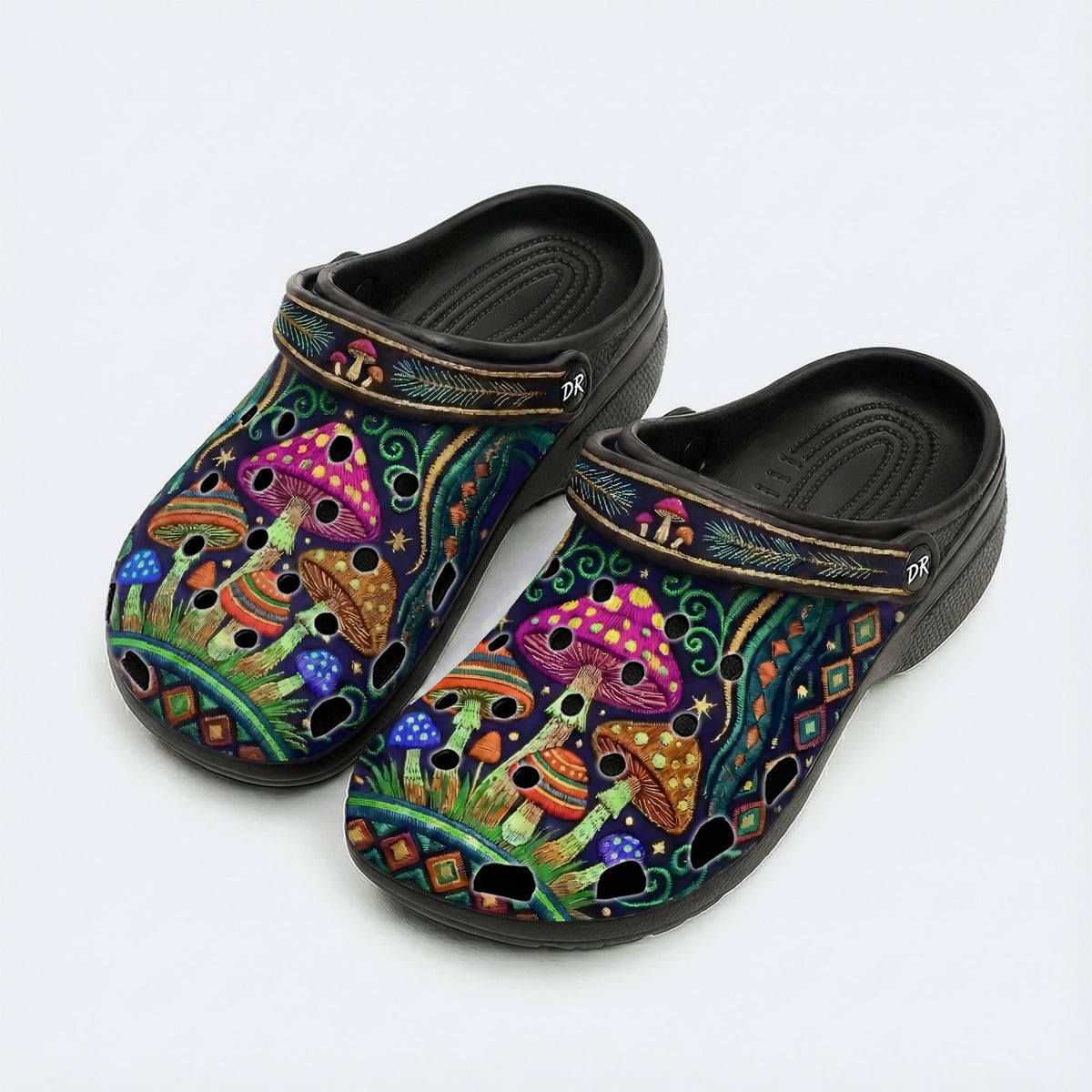 Mysterious Mushroom Forest Print Clogs