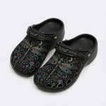 Vintage Dragonfly Print Fleece-Lined Clogs