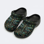Dragonfly Forest Print Fleece-Lined Clogs