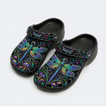 Psychedelic dragonfly Print Clogs