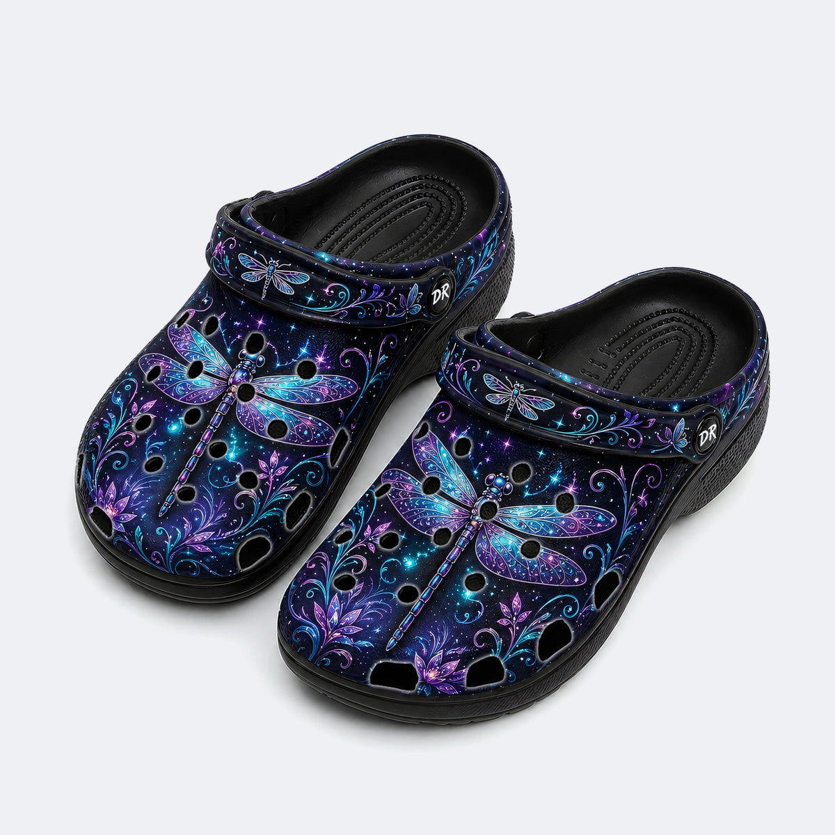 Dreamlike dragonfly Print Fleece-Lined Clogs
