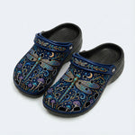 Vintage Dragonfly Print Clogs