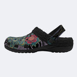 Irezumi Peacock in the Clouds Print Fleece-Lined Clogs