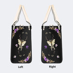 Vintage Moth And Snake Print - Leather Handbag