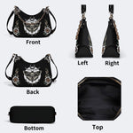 Classic Death Moth Print - Leather Crossbody Bag