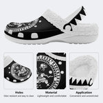 Death Moth Vintage Print - Fur Lined Slippers/Sandals