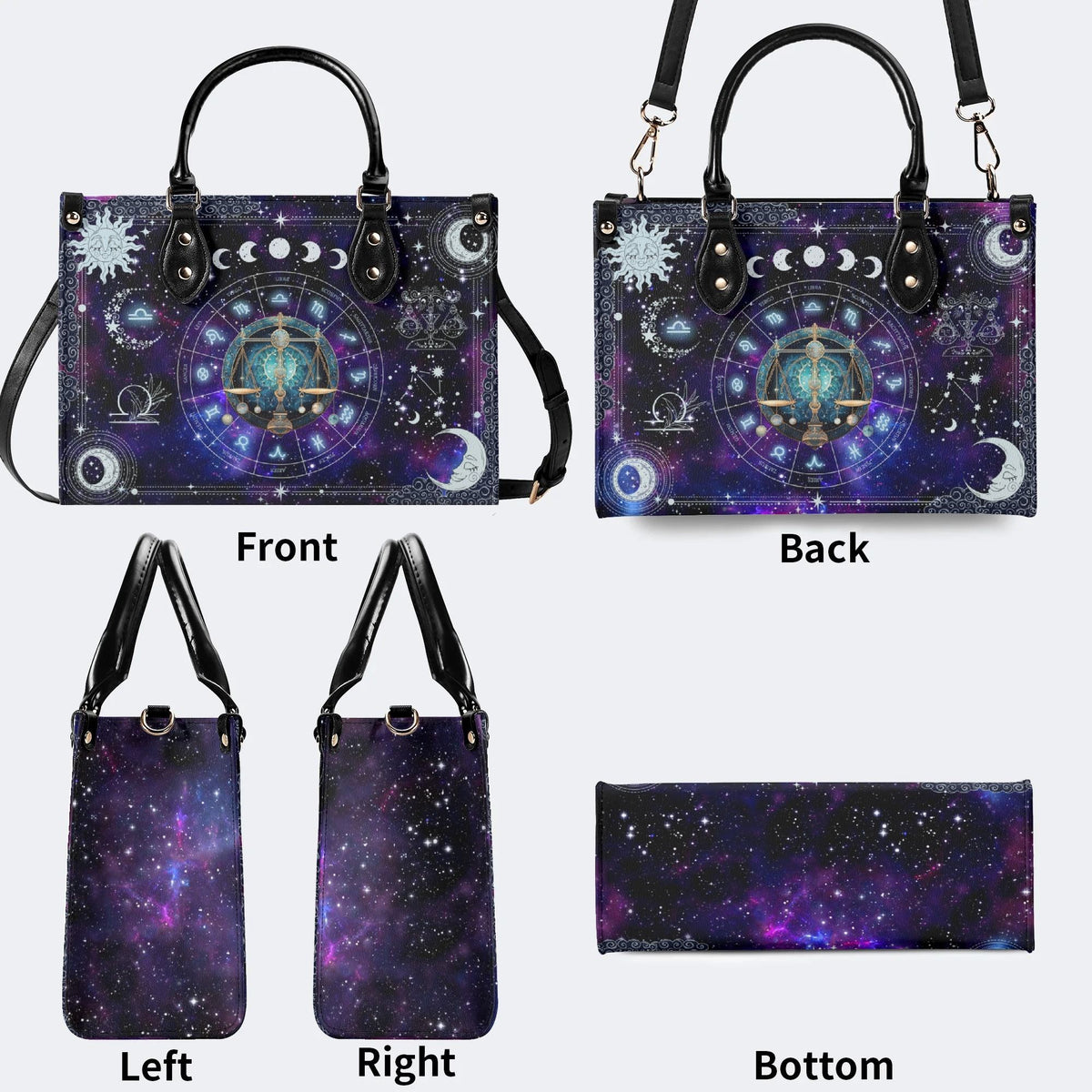Libra Starry Sky - Leather Handbag