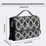 Retro Gothic Black Stripe Lace - Leather Satchel Bag