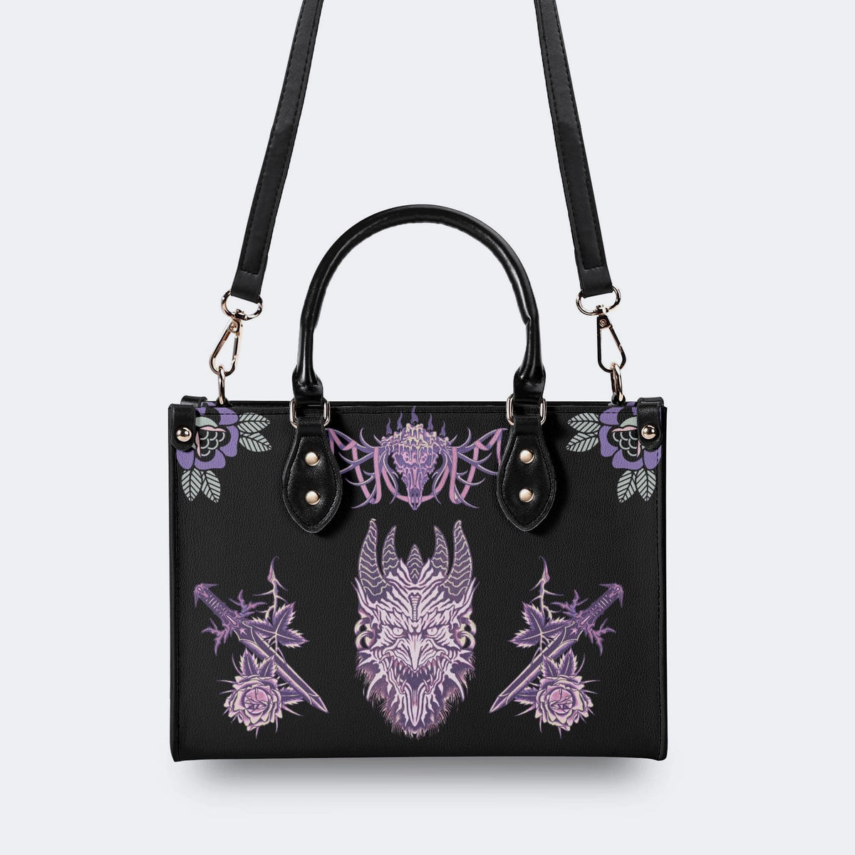 Unisex Devil Art Print - Leather Handbag