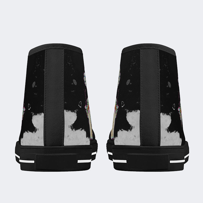 Unisex Skull&Letter Print- High Top Canvas