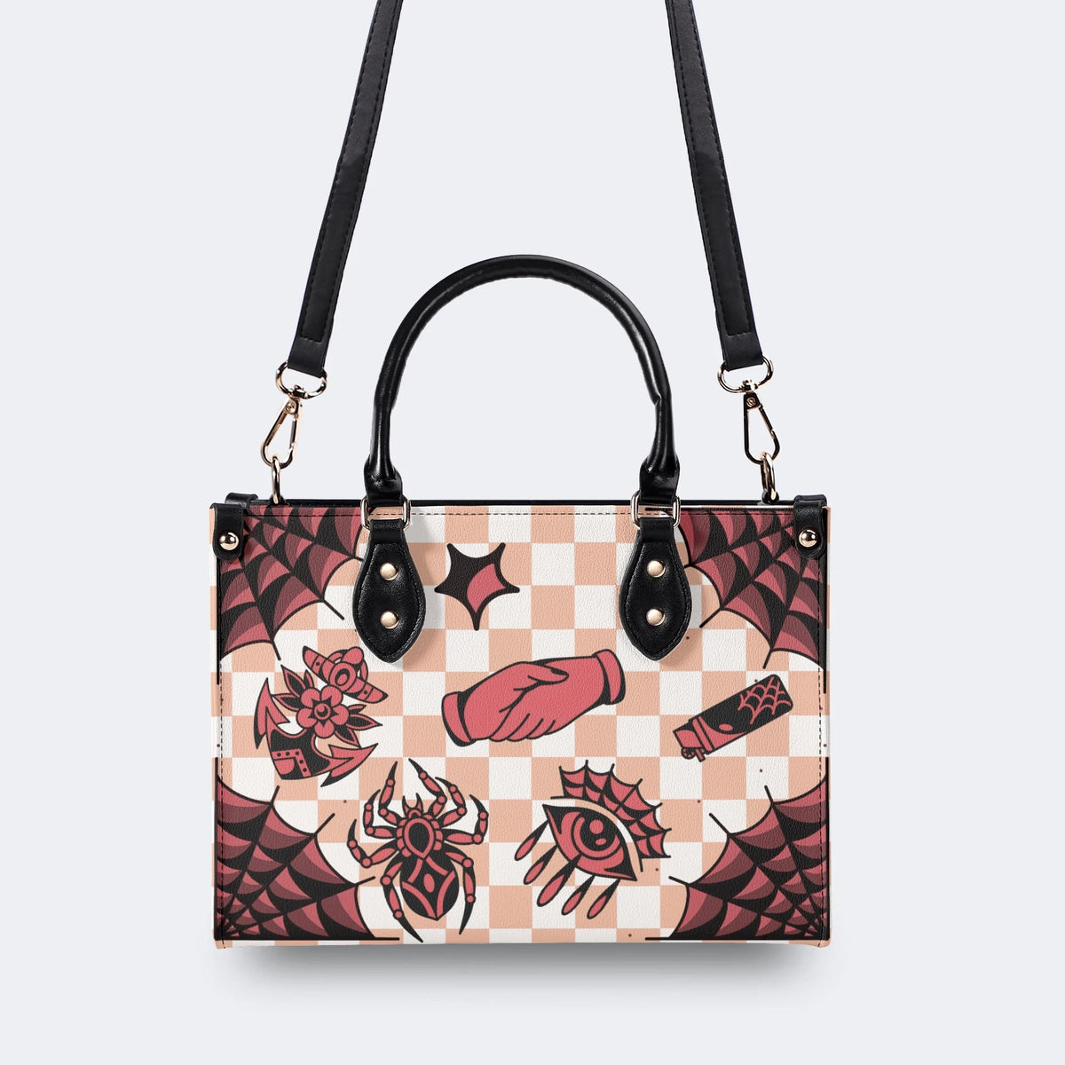 Gothic Tattoo Print - Leather Handbag