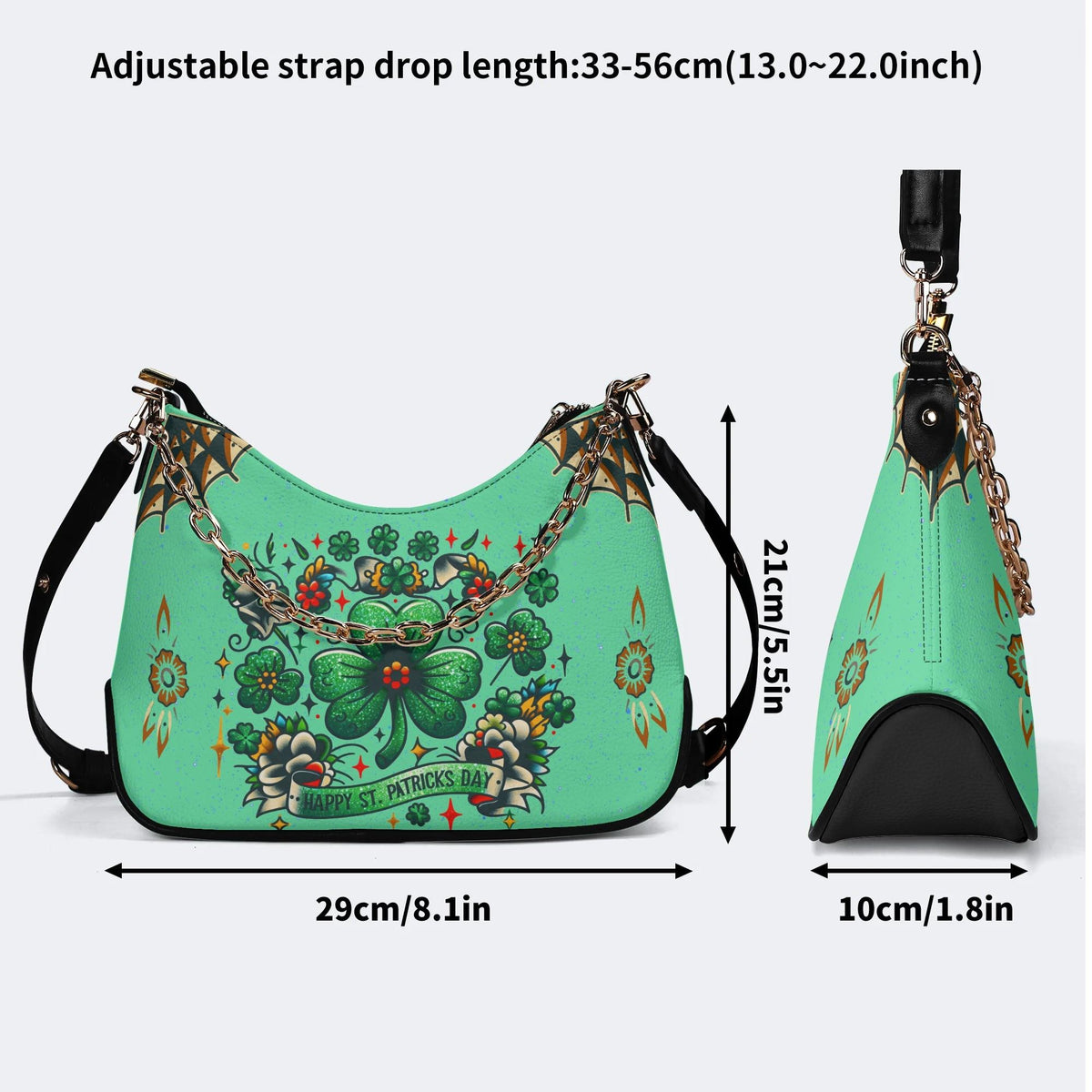 Happy St. Patrick's Day - Leather Crossbody Bag