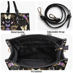 Vintage Moth And Snake Print - Leather Handbag