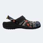 Irezumi Soaring Thunderbird & Guardian Lion-dog (komainu) Print Fleece-Lined Clogs