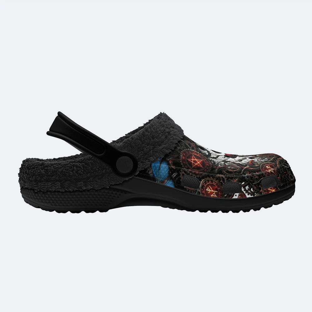 Glowing Strange Mushroom Forest Print Fleece-Lined Clogs
