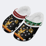 Horror Movie Vintage Graphic Print - Fur Lined Slippers/Sandals