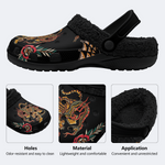 Old School Tiger & Snake Print - Fur Lined Slippers/Sandals