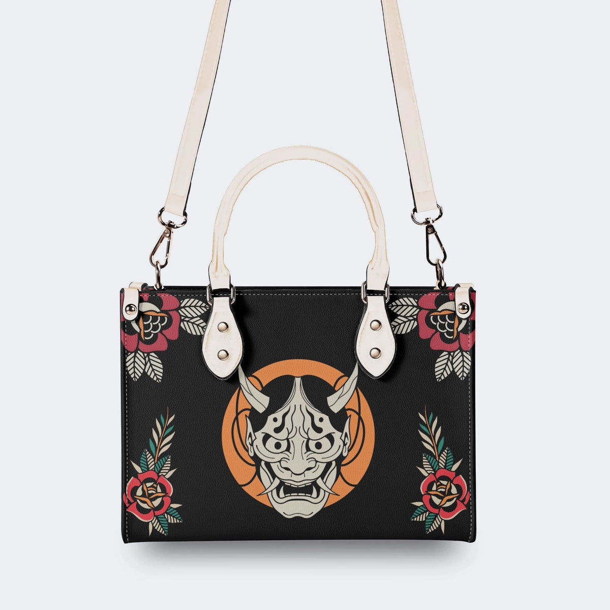Horror Demon Print - Leather Handbag