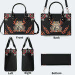 Japanese Style Frog Print - Leather Handbag