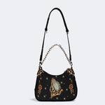Good Luck&Roses Print - Leather Crossbody Bag