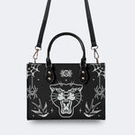Unisex Tiger Print - Leather Handbag