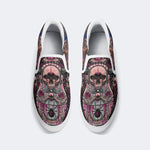 Unisex Death Skull Print - Slip On Shoes