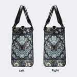 Gothic Bat Print - Leather Handbag