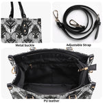 Retro Gothic Black Stripe Lace - Leather Handbag