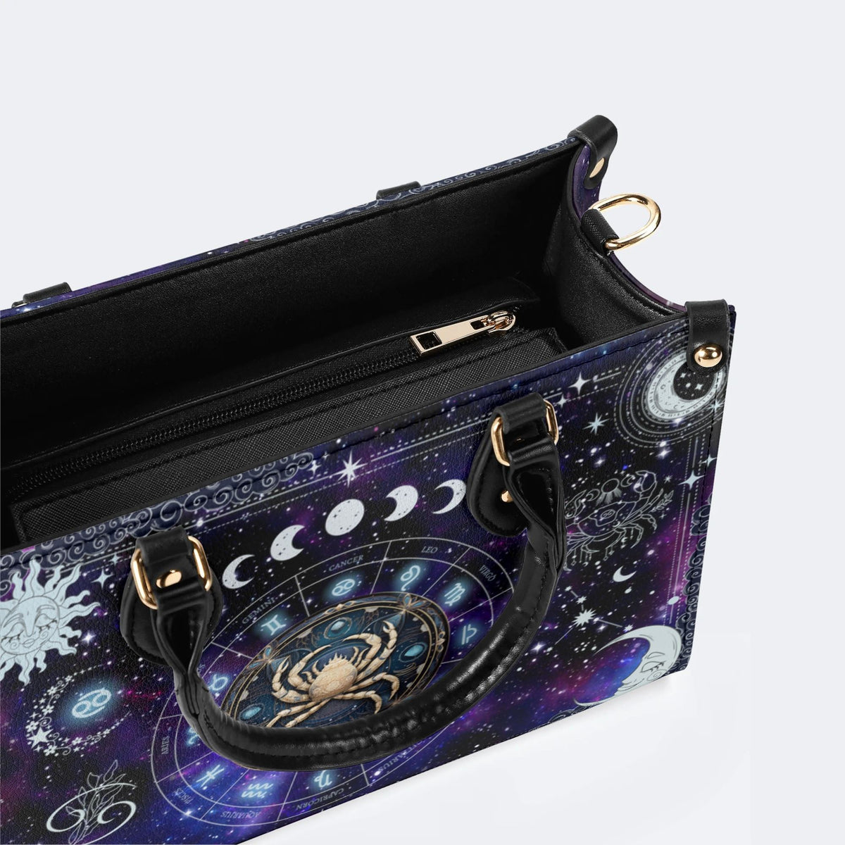 Cancer Starry Sky - Leather Handbag