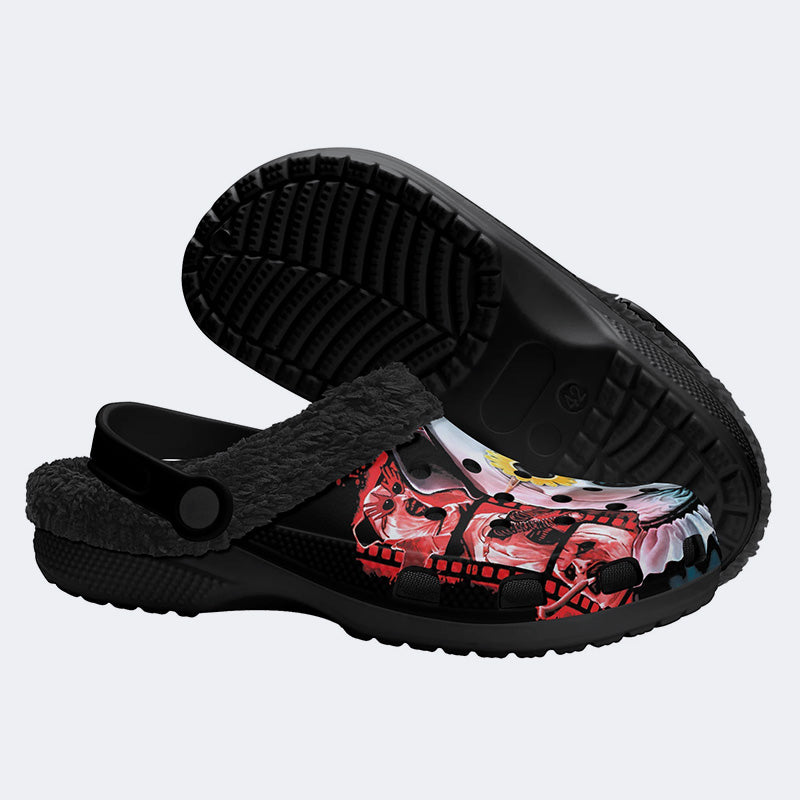 Unisex Horror Terrifier Print - Fur Lined Slippers/Sandals