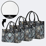 Gothic Bat Print - Leather Handbag