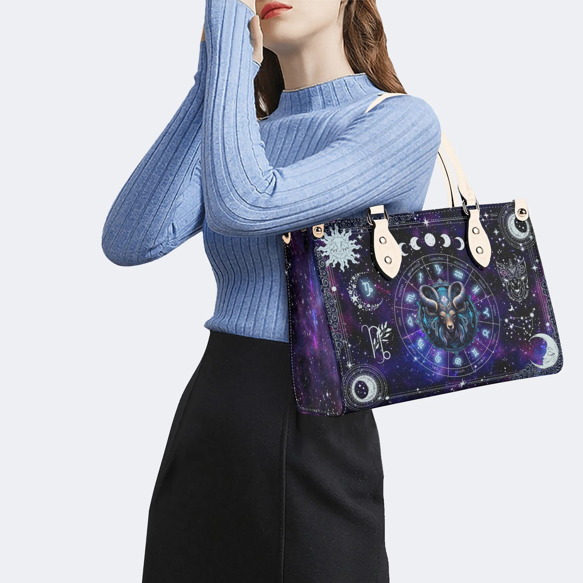 Capricorn Starry Sky - Leather Handbag