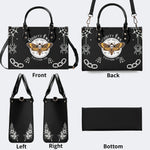 Classic Death Moth Print - Leather Handbag