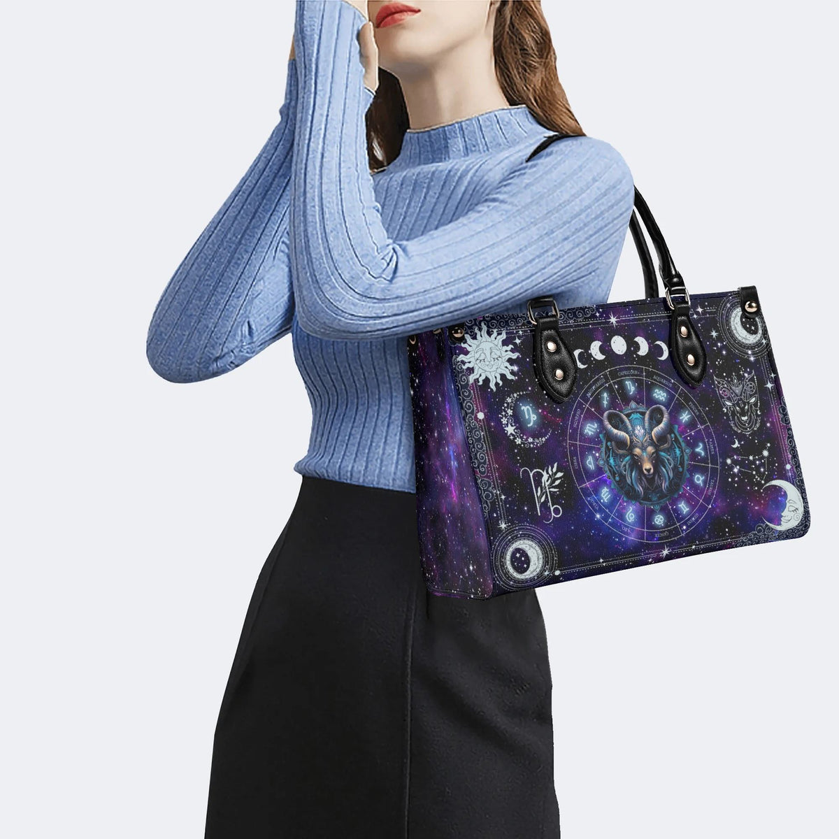 Capricorn Starry Sky - Leather Handbag