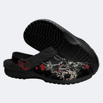Death Moth Retro Print - Fur Lined Slippers/Sandals