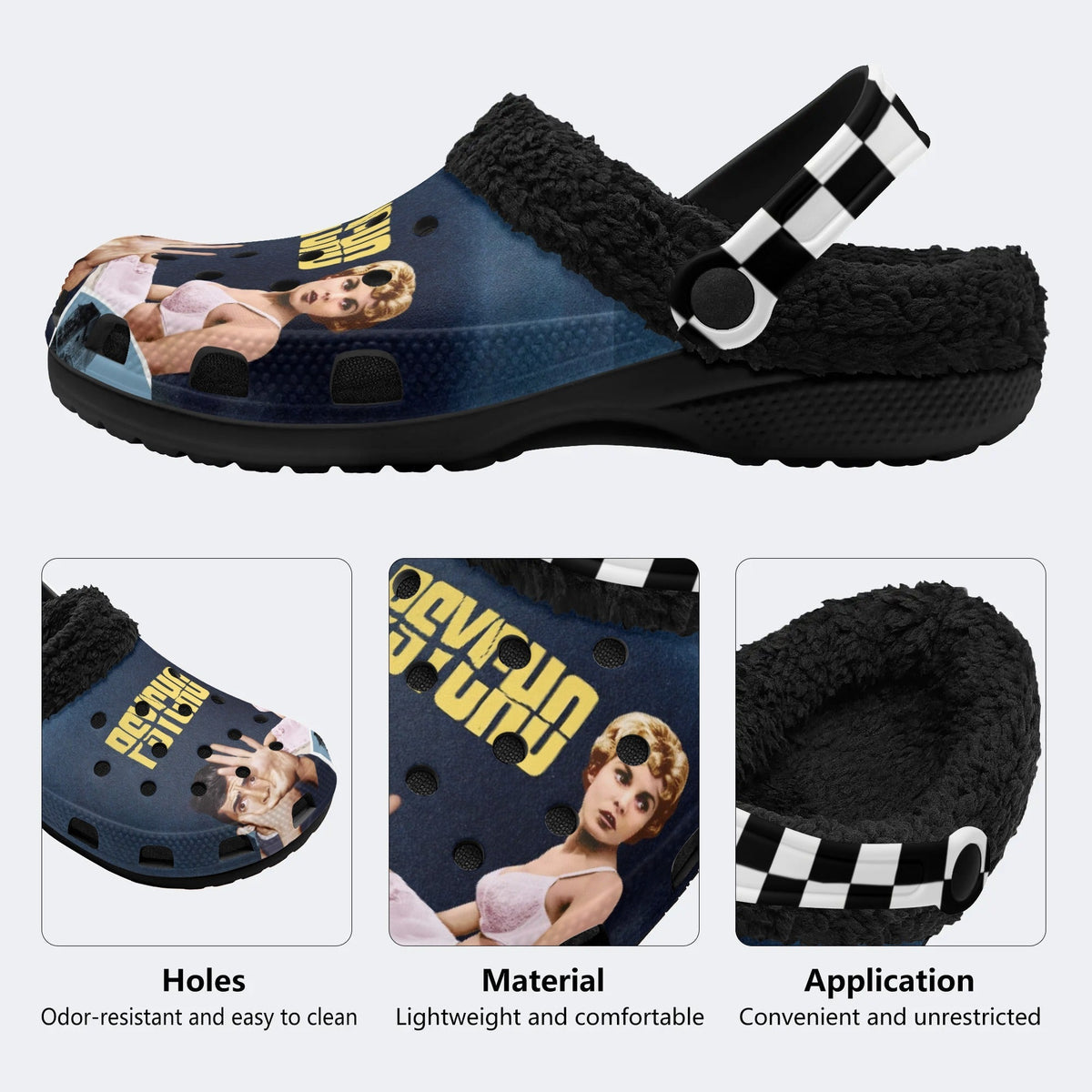 Horror Movie Vintage Graphic - Fur Lined Slippers
