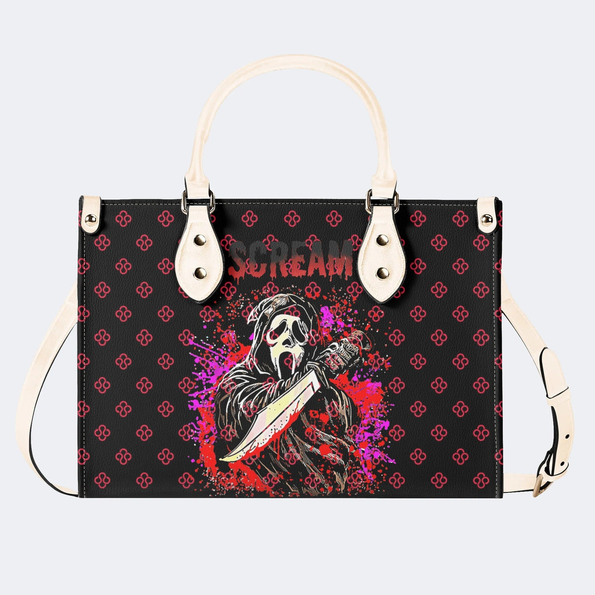 Horror Ghostface Print - Leather Handbag