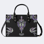 Unisex Tiger Print - Leather Handbag